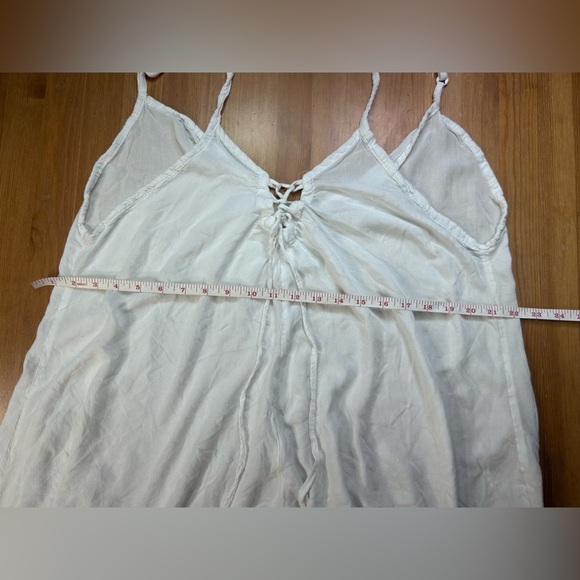White Sleep Wear Onesie With Skort Bottom +Pom-Pom Trim - Picture 3 of 5